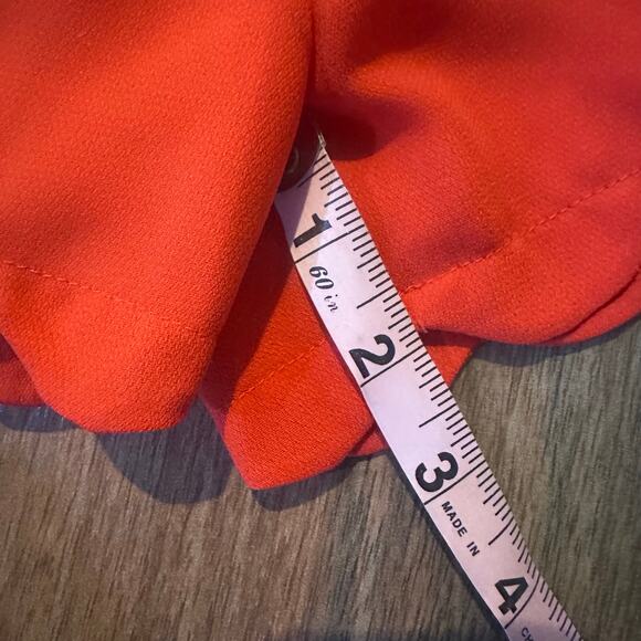 Potters Pot Mid Rise Orange Scallop Trim Pockets and Hem Shorts, Lined, Size S - Picture 6 of 8